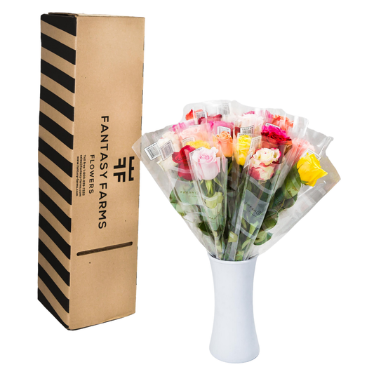 SINGLE ROSES WITH VASE-HALLMARK (Pack 23)